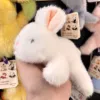 Very precious, soft and fragrant, pink rabbit magnetic refrigerator sticker, plush doll, toy table companion doll, cute and fun gift choice, pink plush rabbit magnetic sticker switch decoration, home cute wall-mounted style Specification image